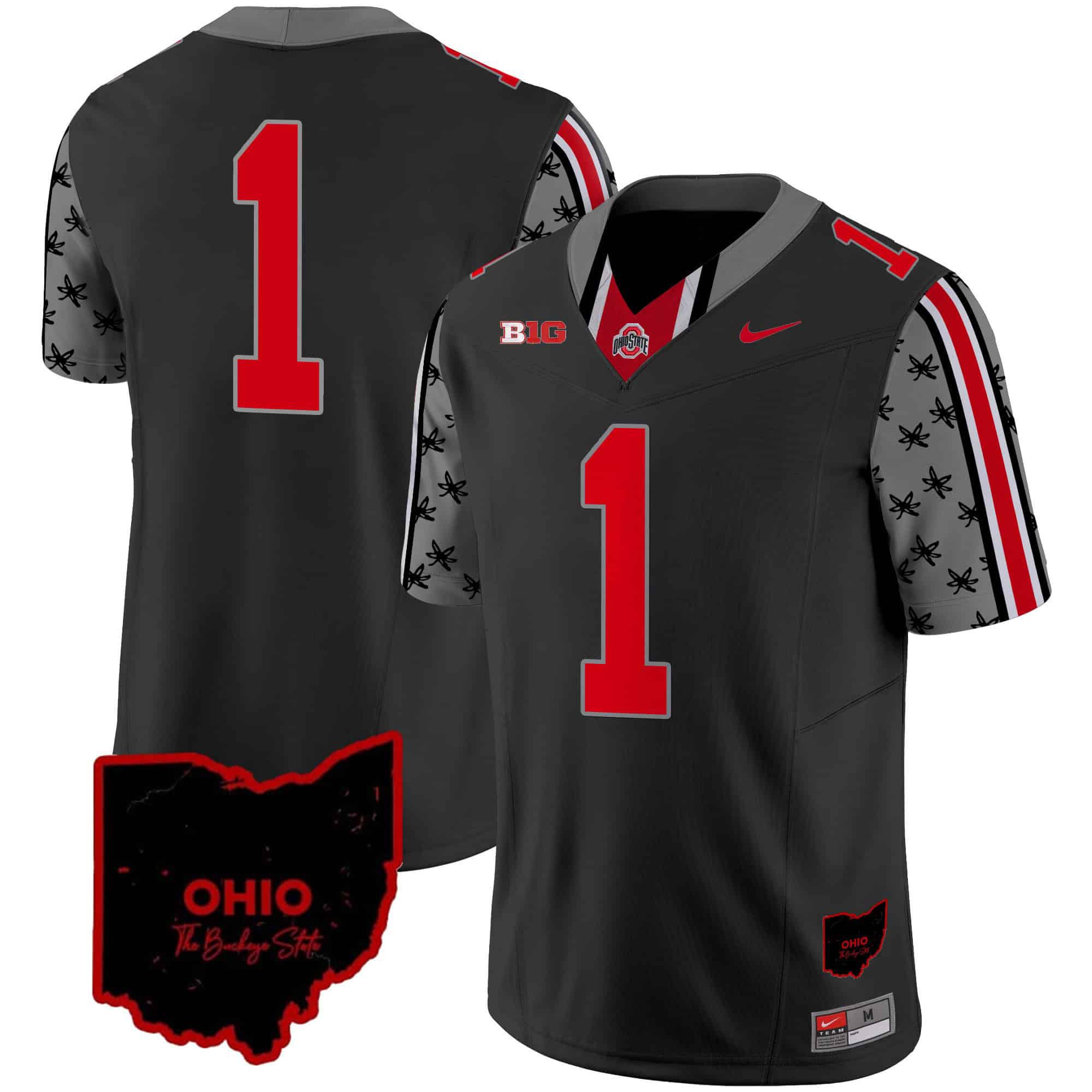 Men Ohio State Buckeyes #1 No Name Black 2024 Nike Home Patch Vapor Limited NCAA Jersey style 1->indianapolis colts->NFL Jersey